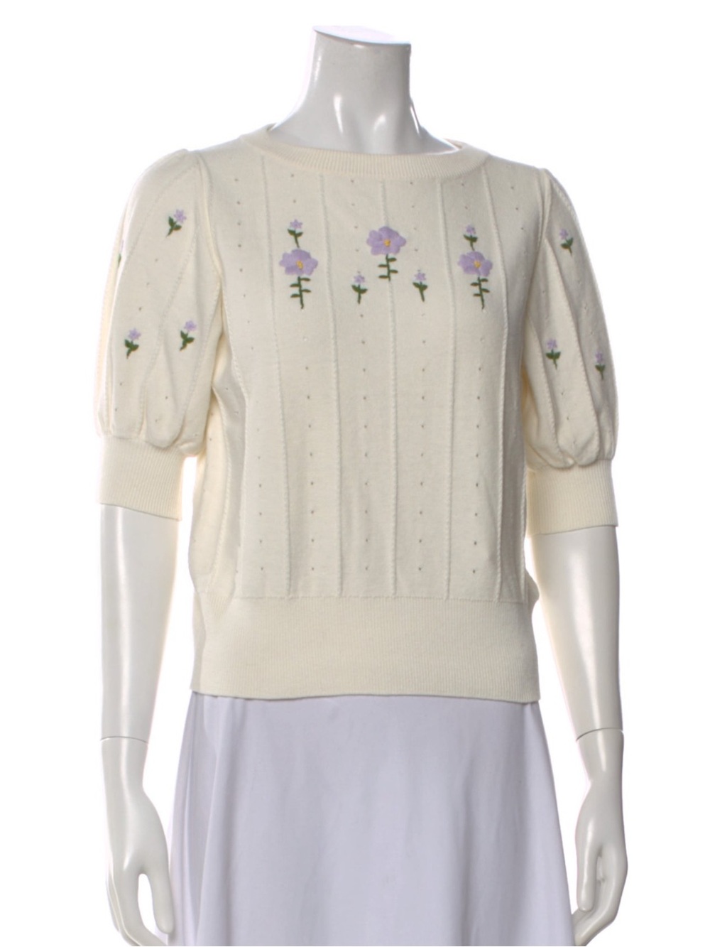Ann Mashburn Embroidered Crewneck Sweater - MINT!